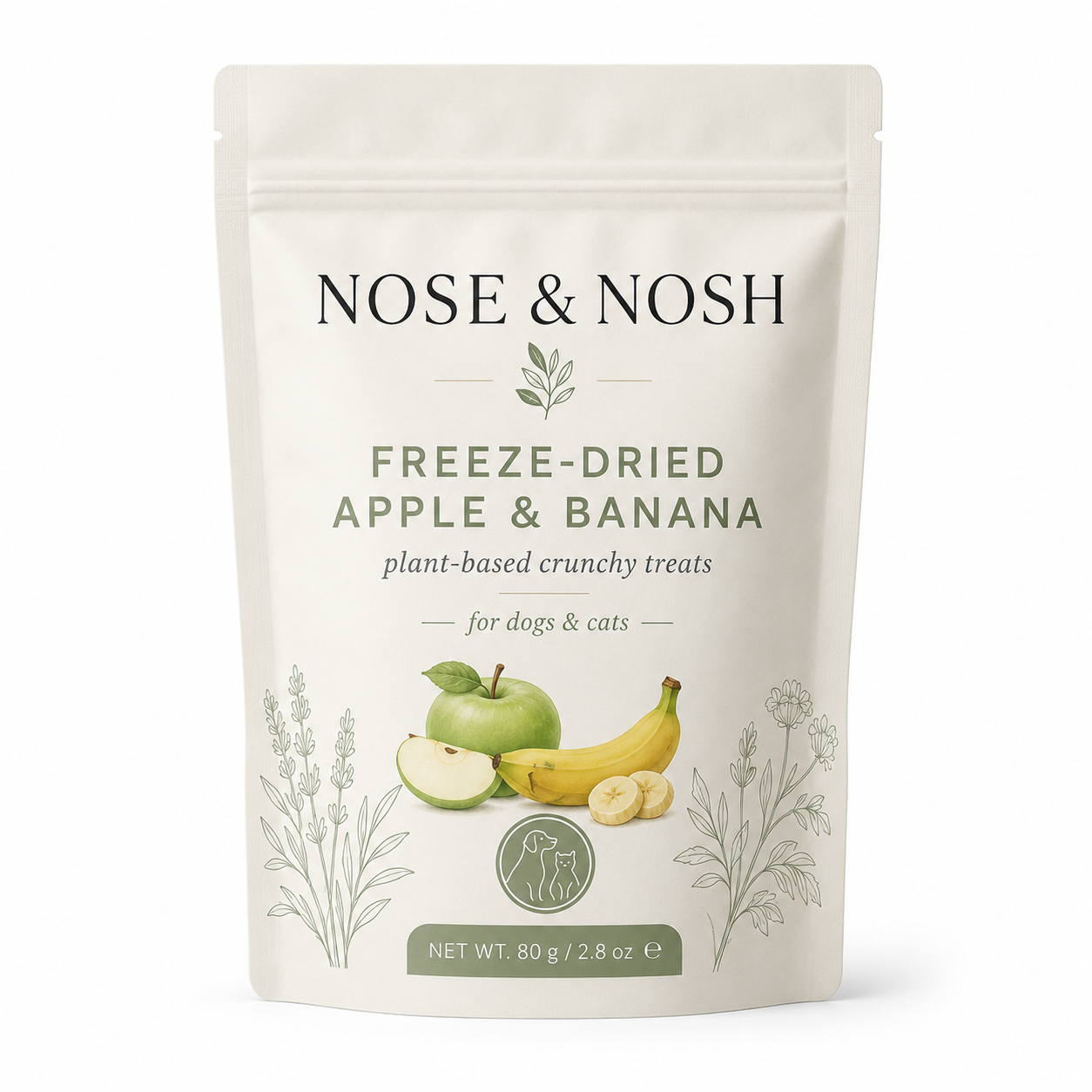 NOSE & NOSH freeze-dried apple and banana treats